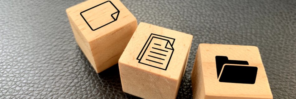 file icons are arranged into folders. Concept document management system or DMS